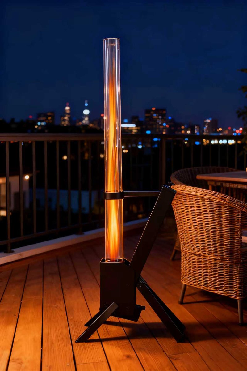 **WEEK AANBIEDING** Green Flame BPH-R80-AB Outdoor Pellet Lounge Heater **ONDERSCHEIDEND IN KWALITEIT** - 44,5x36x129,5 cm - Terrasverwarmer / Tuinhaard / Patio Heater – foto 3