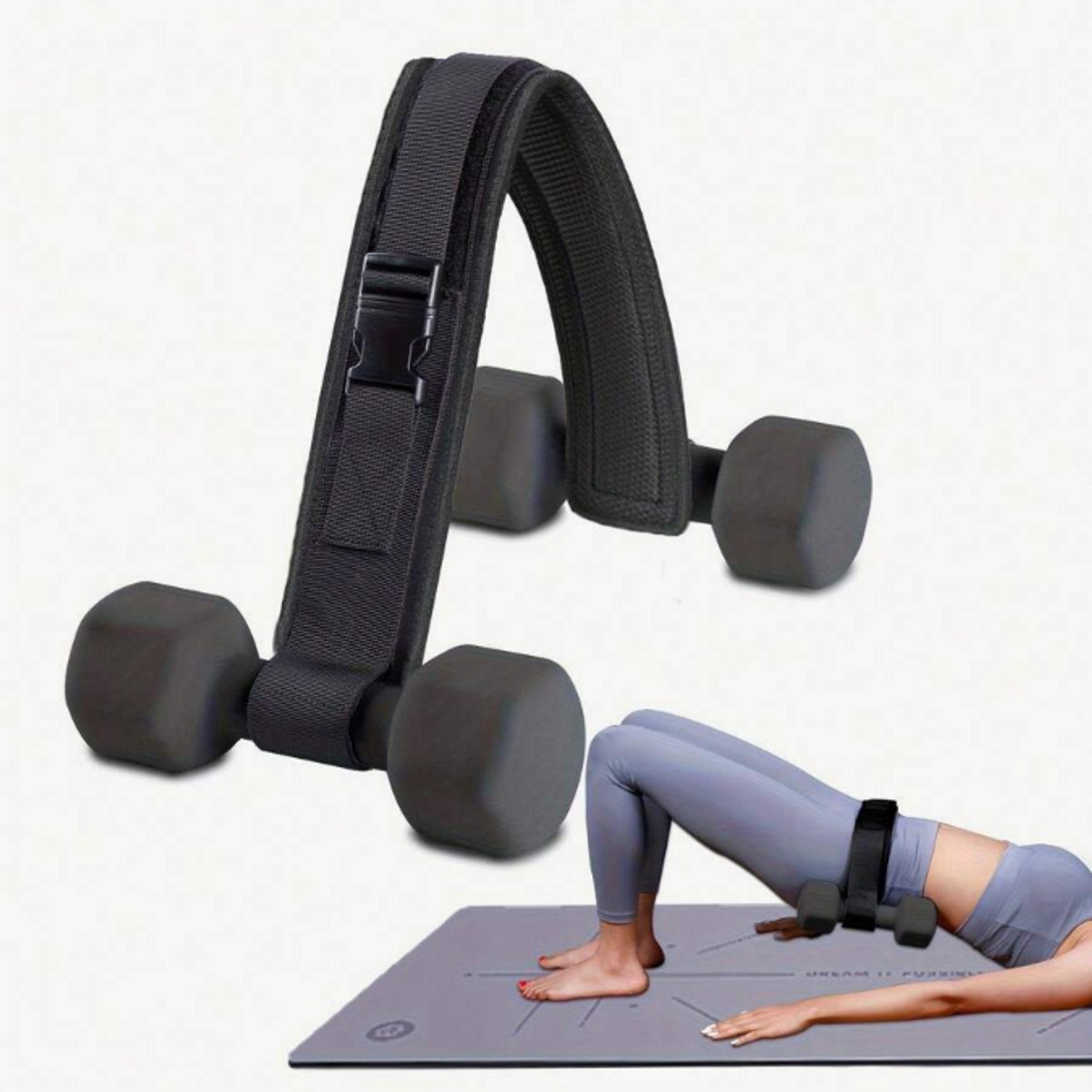Hip Thrust Belt / Dip Belt - Verstelbare Heupgordel met D-ringen voor Gewichten - Glute Belt voor Booty Workouts, Squats & Fitness Thuis of Sportschool
