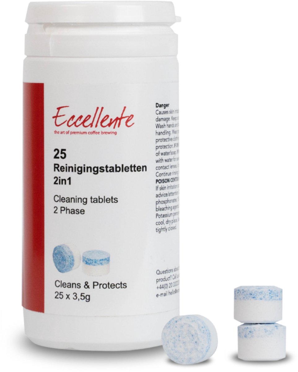 Eccellente Reinigingstabletten voor Jura koffiemachine en volautomaat – 25 tabletten – 2-in-1 — afbeelding 1