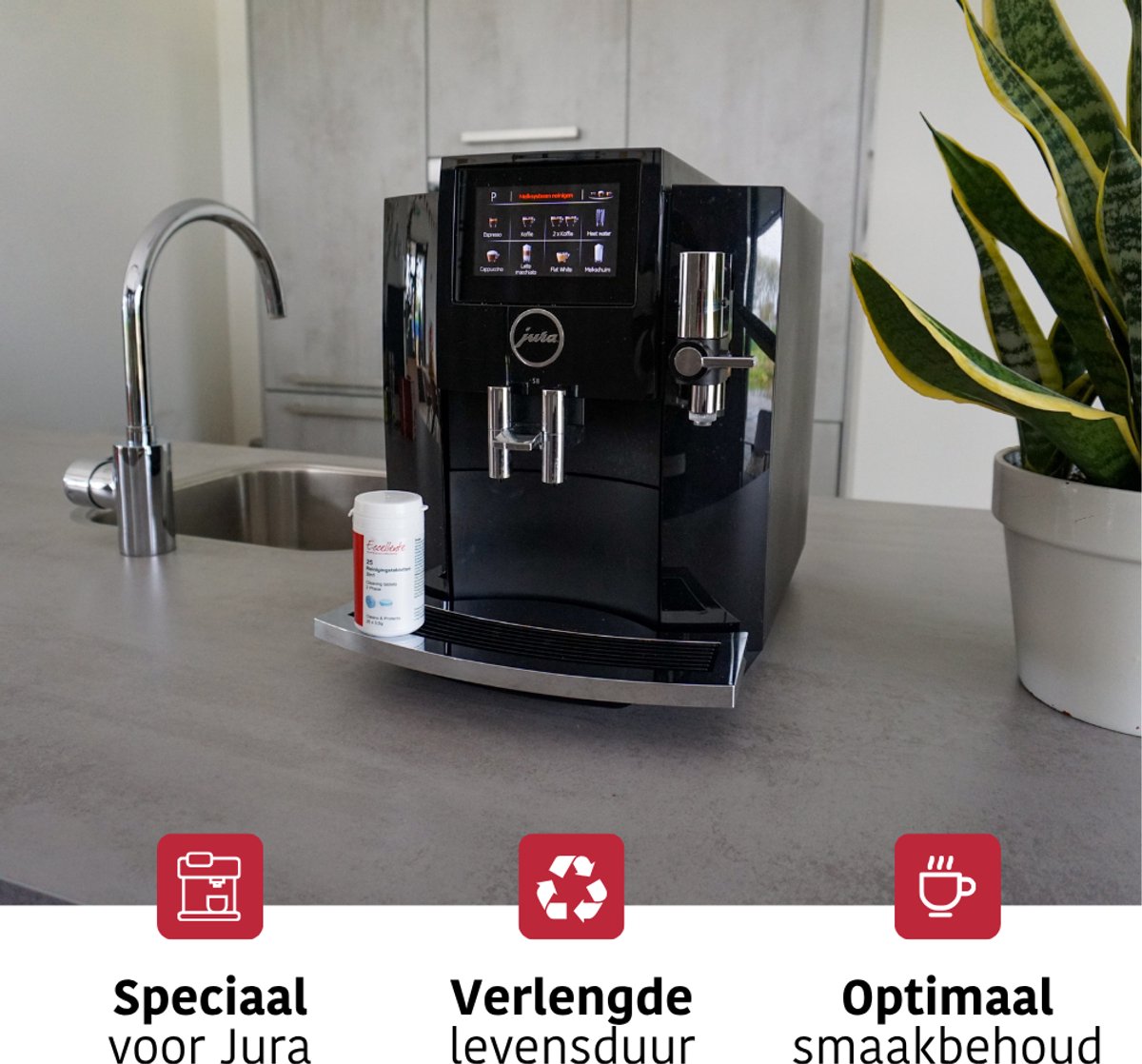 Eccellente Reinigingstabletten voor Jura koffiemachine en volautomaat – 25 tabletten – 2-in-1 — afbeelding 4