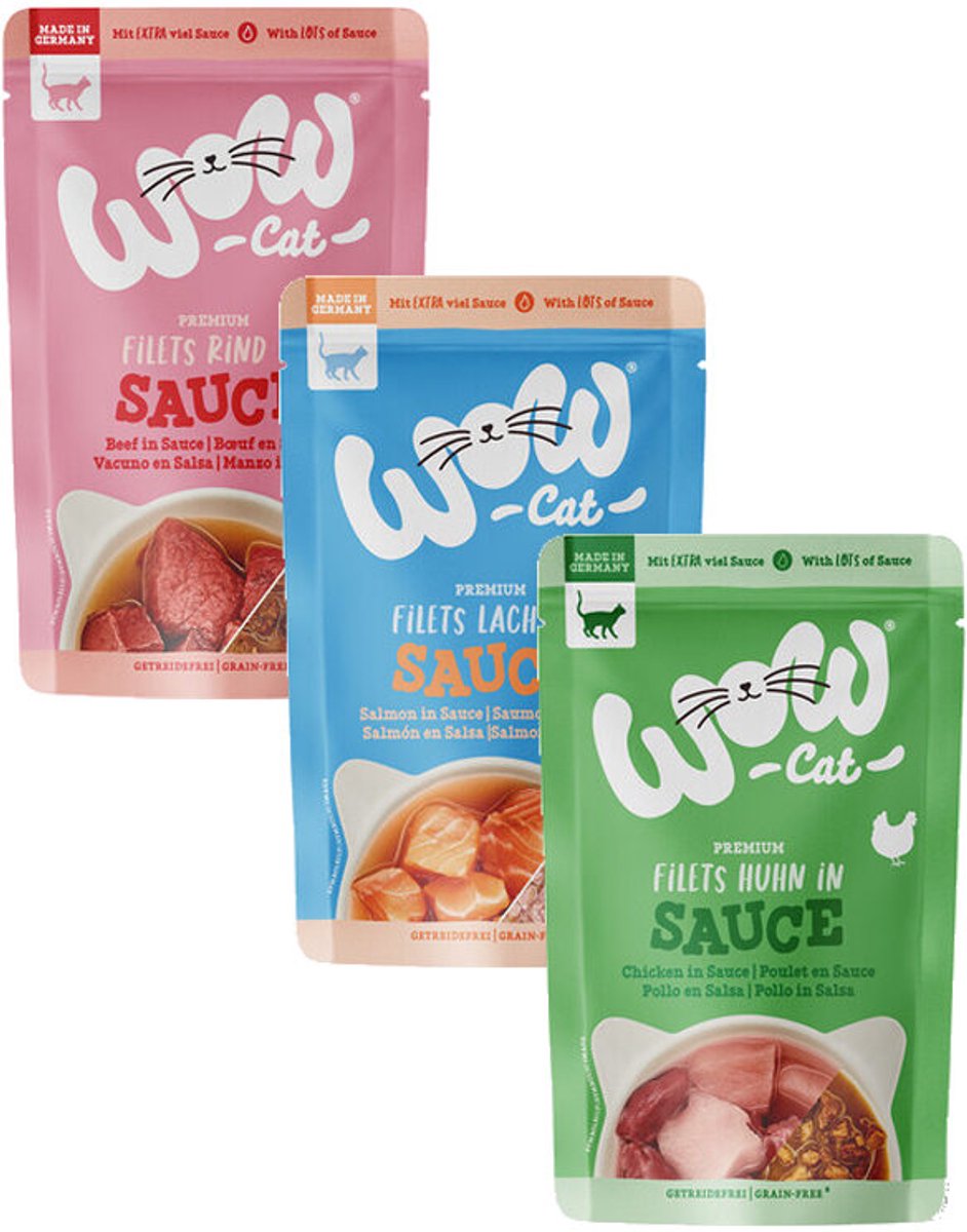 Wow WOW Cat Wet Adult in Saus - Zalm
