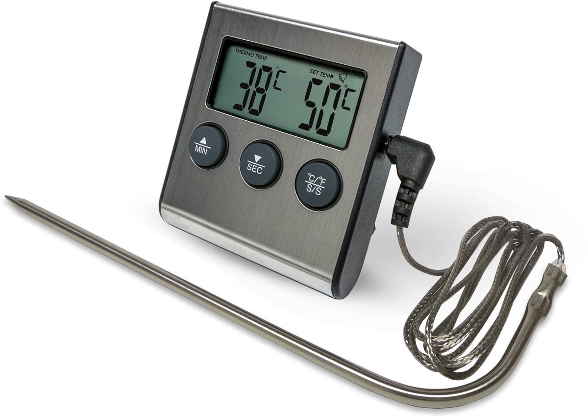 MDO Vleesthermometer Digitaal - BBQ Thermometer - Oventhermometer - Kookthermometer- RVS