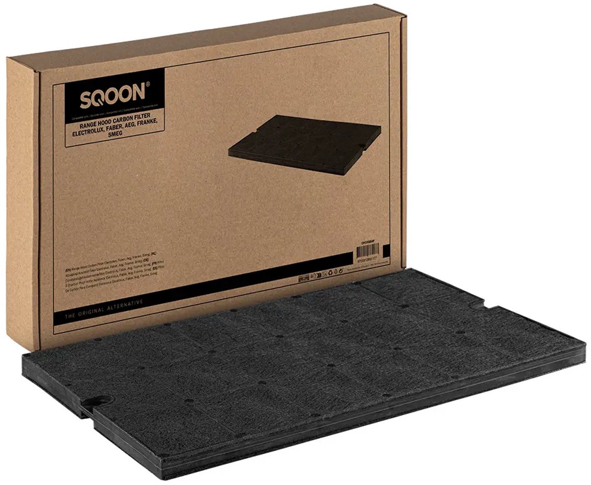 SQOON® Koolstoffilter afzuigkap geschikt voor Electrolux, AEG, Faber, Franke, Smeg - Gelijk aan model: EFF52 - Alternatief voor 9029793768 - Afmeting 44x27x2 cm - Voor schone en frisse keukenlucht