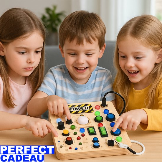 Vionel Montessori Speelbord - Montessori Busy Board - Activity Board - Montessori Houten Speelgoed - Sensorisch Educatief Speelgoed voor Baby's en Peuters - Activiteitenbord van Merkloos — afbeelding 2