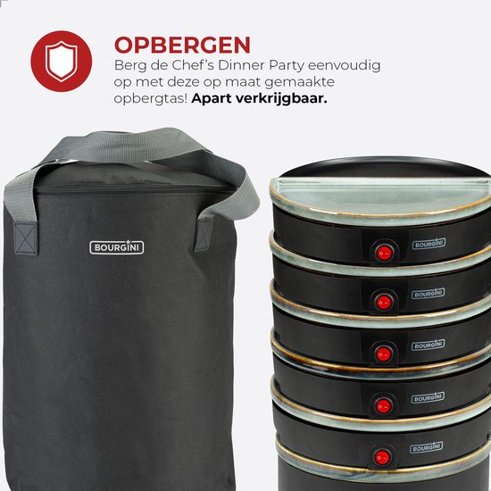 Bourgini Chef's Dinner Party Gourmetstel - Glazed Grey - 6 Personen - Bakplaat - PFAS-vrij - Vaatwasserbestendig — afbeelding 4