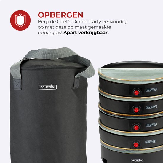 Bourgini Chef's Dinner Party Gourmetstel - Glazed Grey – 4 Personen – Bakplaat – PFAS-vrij – Vaatwasserbestendig - Uitbreidingsset verkrijgbaar — afbeelding 2