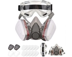 Ynkkvre - gasmasker - herbruikbaar halfgelaatsmasker 6200 - met filters - tegen stof, dampen, asbest, chemicaliën en andere deeltjes - geschikt voor schilderen, spuiten en polijsten