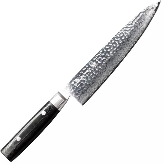 Yaxell Japonais - Série Zen - Couteau de Chef - Acier VG-10 - 61 HRC - Lame 20 cm - Acier Damas 37 Couches - Manche Toile-Micarta