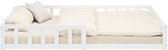 Homestyle4u Kinderbed 120x200 cm - Vloerbed met valbeveiliging - Wit