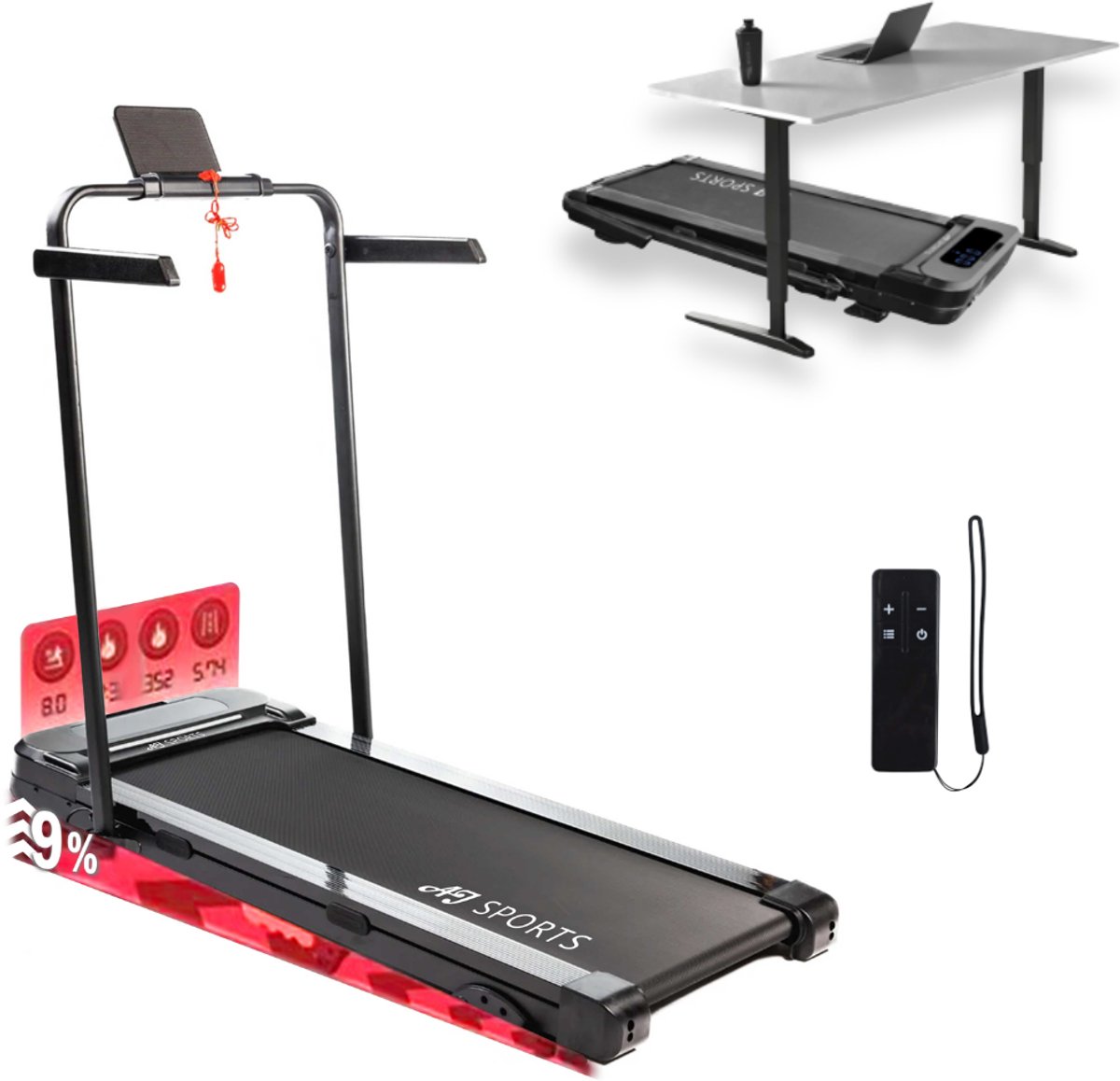 AJ-Sports Loopband Met Helling - 0-12 km/u - 9% Helling