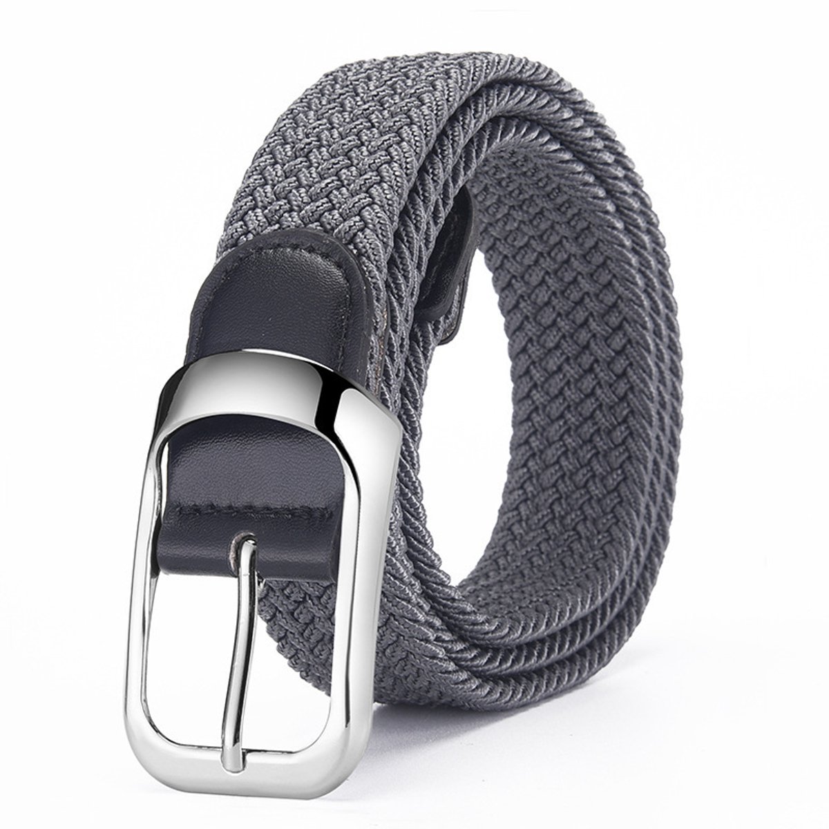 Grijs herenpak met elastische riem – 1 elastische golvriem, casual stof, casual & elastische riem. Combineerbaar met zwarte jeans en sportkleding. Veelzijdig, duurzaam en comfortabel, geschikt als werkbroek.