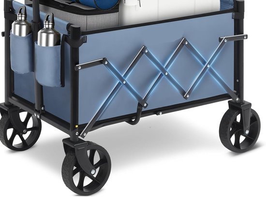 Famanu - Mini opvouwbare bolderkar 70 l, 80 kg draagvermogen, met rem en verstelbare handgreep — afbeelding 2