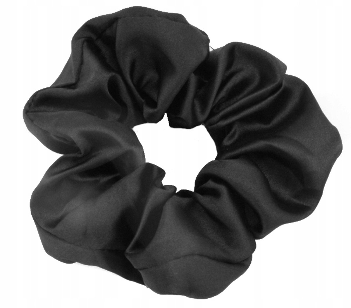 Zijden Haar Scrunchie Zwart - Elegante haarband