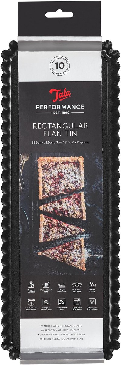 Geribbelde Bakvorm, Rechthoek, Losse Bodem, 35.5 x 12.5 cm - Tala | Performance