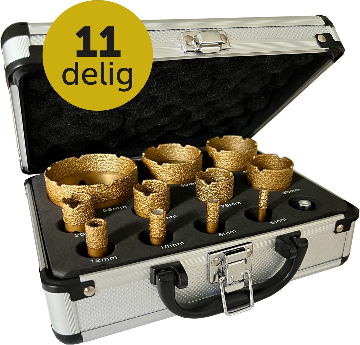 RNtools Diamantboren set - 11-delig Tegelboor set - Diamantboor voor keramiek, natuursteen, wand- en vloertegels