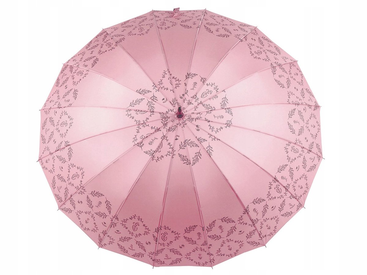 Automatische Parasol Dames - Takken & Bloemen - Poederroze