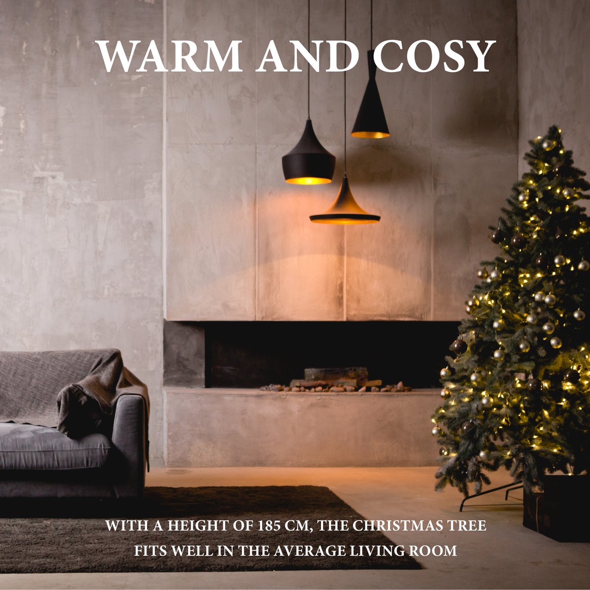 Giftsome Kunstkerstboom met Verlichting 185 cm - Kerstboom Kunststof - Kerstboom met LED - Kerstdecoratie Kerstlicht - Boom met Lichtjes – foto 7