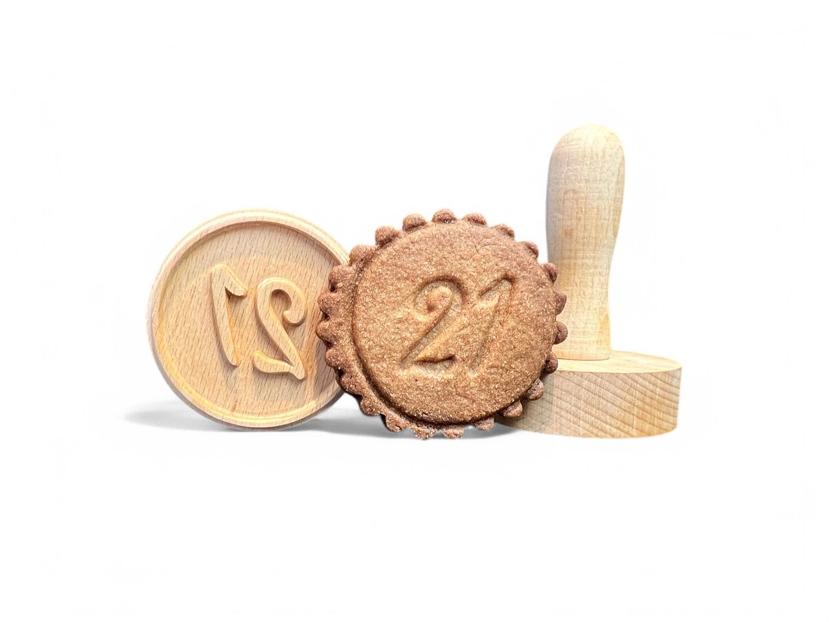Koekstempel met cijfer 21 | Koekstempel voor 21 dinner