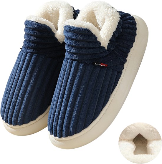 Katoenen schoenen - XXXL - Maat 46-47 - Binnenlengte 27,5 cm - Valt klein - Meet uw voetlengte om uw maat te kiezen - Pantoffels - Warm en comfortabel - Katoenen pantoffels - Antislip voor herfst en winter - Lichtgewicht en ademend