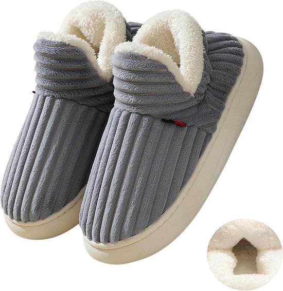 Katoenen schoenen - XXXL - Maat 46-47 - Binnenlengte 27,5 cm - Valt klein - Meet uw voetlengte om uw maat te kiezen - Pantoffels - Warm en comfortabel - Katoenen pantoffels - Antislip voor herfst en winter - Lichtgewicht en ademend