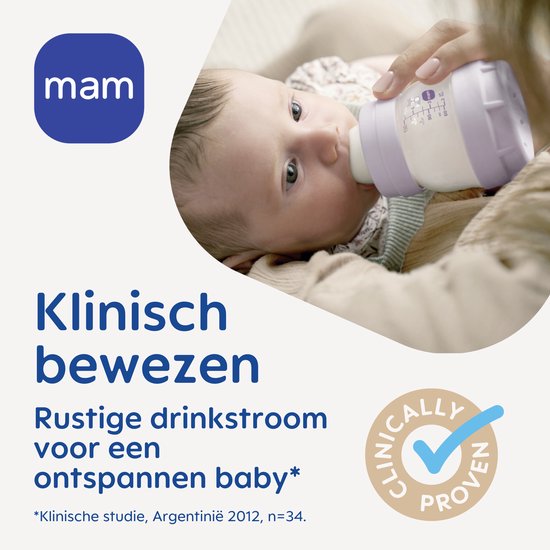 MAM - Easy Start Babyfles Starterset S - Anti-Koliek - BPA-Vrij - 0+ Maanden - Lila