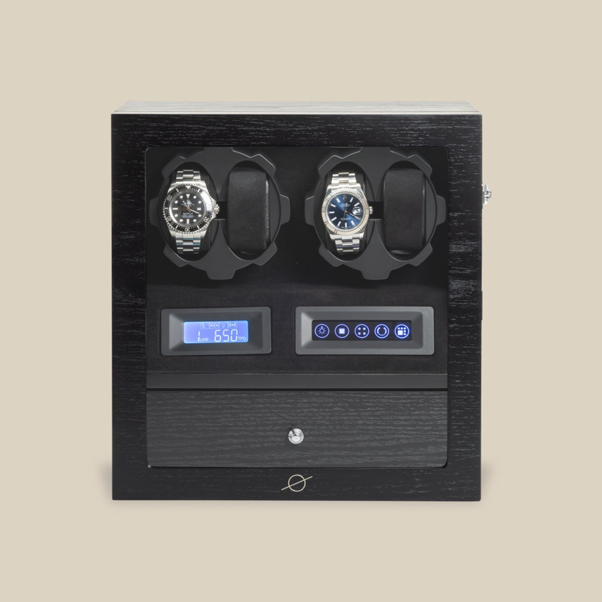Roogs watchwinder voor 6 horloges en extra opberg ruimte - Zwart