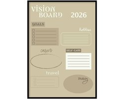 Poster Vision board 2026 - 30x40 cm - Kalender - Planner poster - WALLLL - Exclusief lijst - Professioneel fotopapier