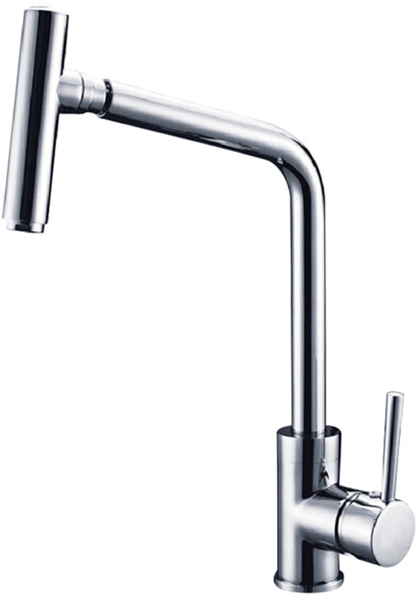 Hudor Keukenkraan Messing Chromé Erymanthe - Draaibare Uitloop - Moderne Design Keuken Kraan - Waterbesparend met hoge kwaliteit Beluchter