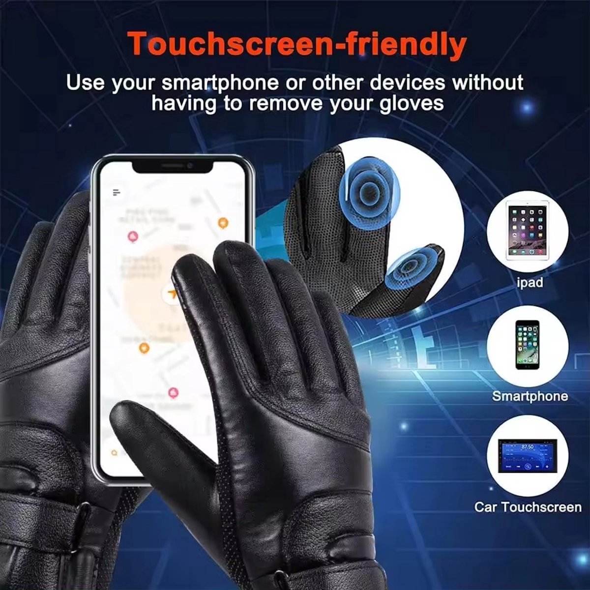 Handschoenen - Verwarmde handschoenen - Elektrische verwarmde handschoenen met drie snelheden, USB-oplaadbare verwarmde handschoenen, warme winterfiets handschoenen, motorhandschoenen, skihandschoenen, vishandschoenen - Schakeltype — cadeau in Sport & Outdoor - foto 4