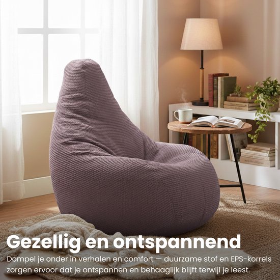Volwassen Highback Zitzak Stoel Corduroy Stof Indoor Woonkamer Gaming Zitzak Ligstoel met Ergonomisch Ontwerp