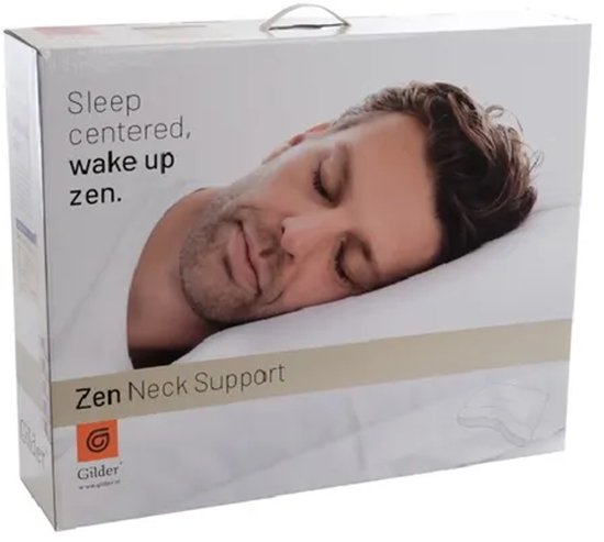 Gilder® ZEN SUPPORT kussen met neksteun Firm | vulling 70% vezelbolletjes, 30% latex staafjes (Fusionfiber) | vulgewicht 950 gr. | anti-allergisch | 60x70 cm
