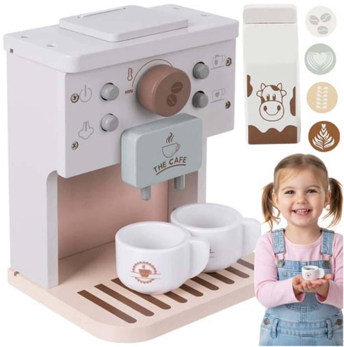 Bobbel Home - Houten Koffiezetapparaat - Speelgoed Koffiemachine - Houten Keukenspeelgoed - Rollenspel Speelgoed - Barista Speelset Kinderen - Keuken Accessoires - keuken speelgoed - Vanaf 3 jaar