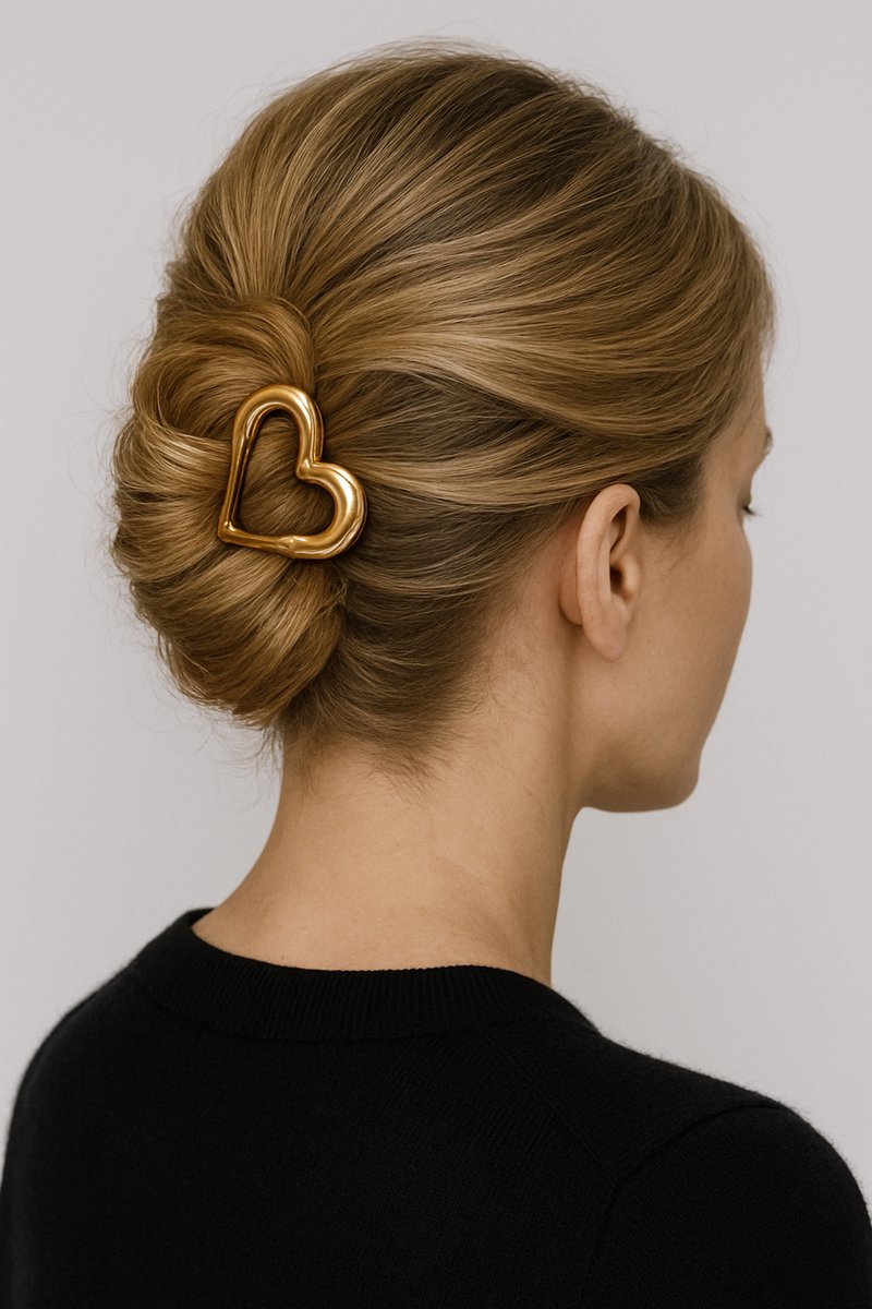 Haarklem - Haarclip - Haarspeld - Dames - Hart - Goud - 6x5 cm - Haarklemmen - Cadeau Tip