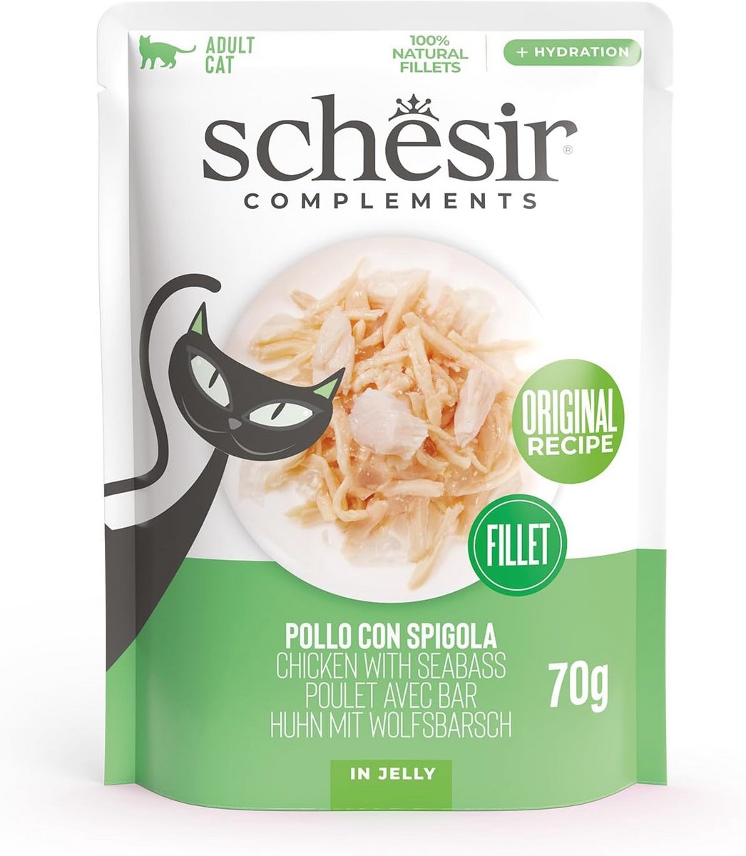 Kipfilets met spigola in gelei voor katten - Natuurlijk aanvullend natvoer