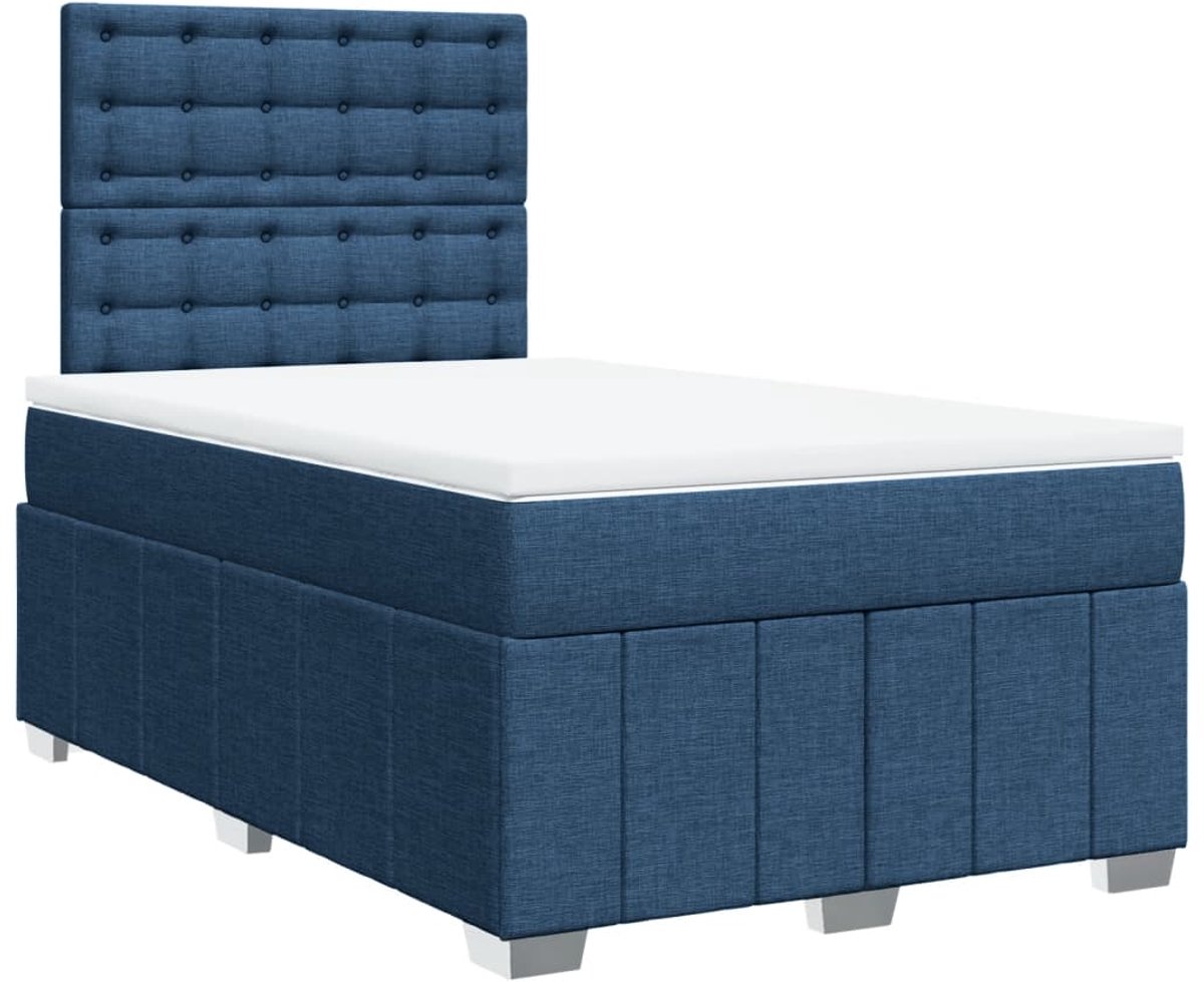 Tweepersoonsbed | Dubbelbed | Volwassenenbed | Boxspring met matras stof blauw 120x190 cm