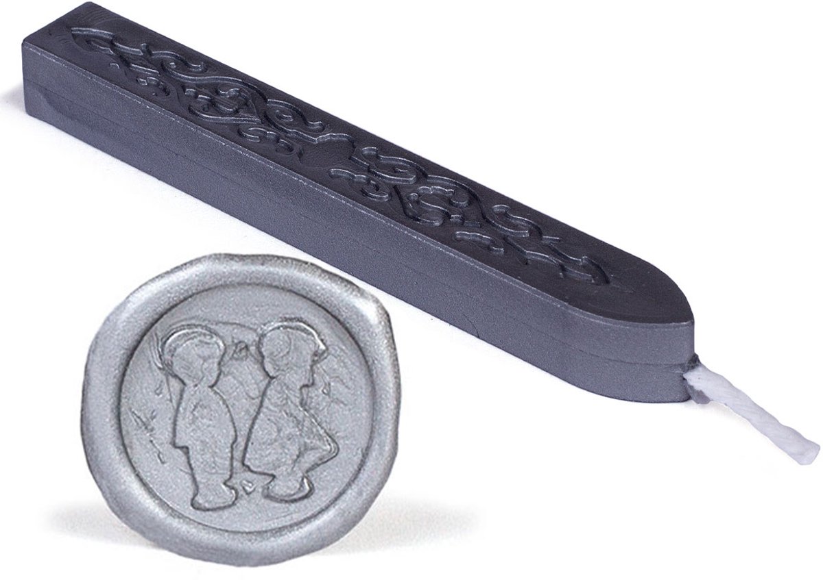 Posta | buigzame lak met lont | 1 staaf | Zilver