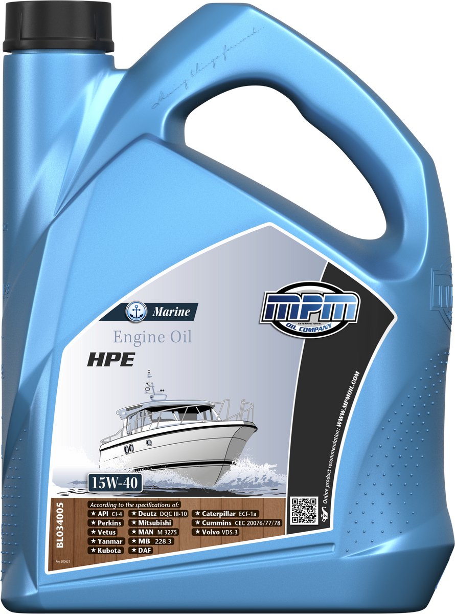 MPM Motorboot motorolie 15W40 HPE - 5 liter