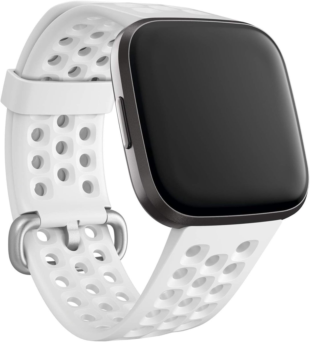 Sport siliconen band Fitbit Versa / Versa 2 / Versa Lite - Maat L - Wit bandje - Geschikt voor Fitbit Versa/ Versa 2/ Versa Lite - Wit