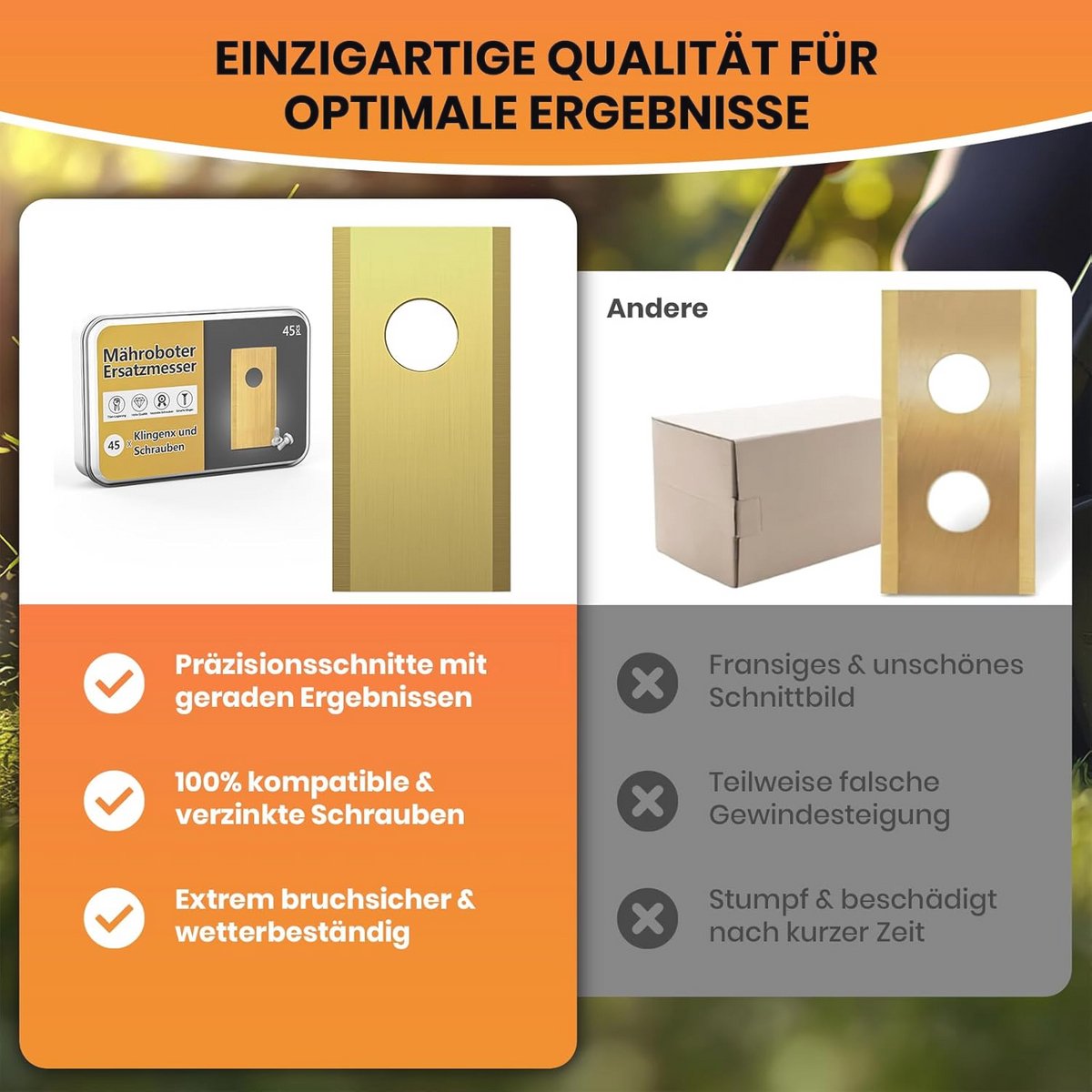 Premium reservemesjes voor robotmaaiers - roestvrij staal - afbeelding 2