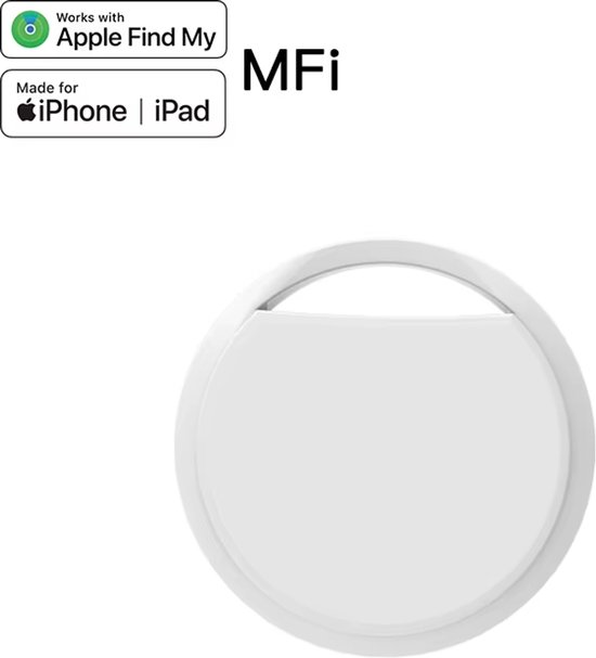 TrackerTime - Smart Tag GPS Tracker voor iOS – Sleutelzoeker, Portemonnee & Huisdier Vinder – Werkt met Apple Find My app – Vervangbare Batterij