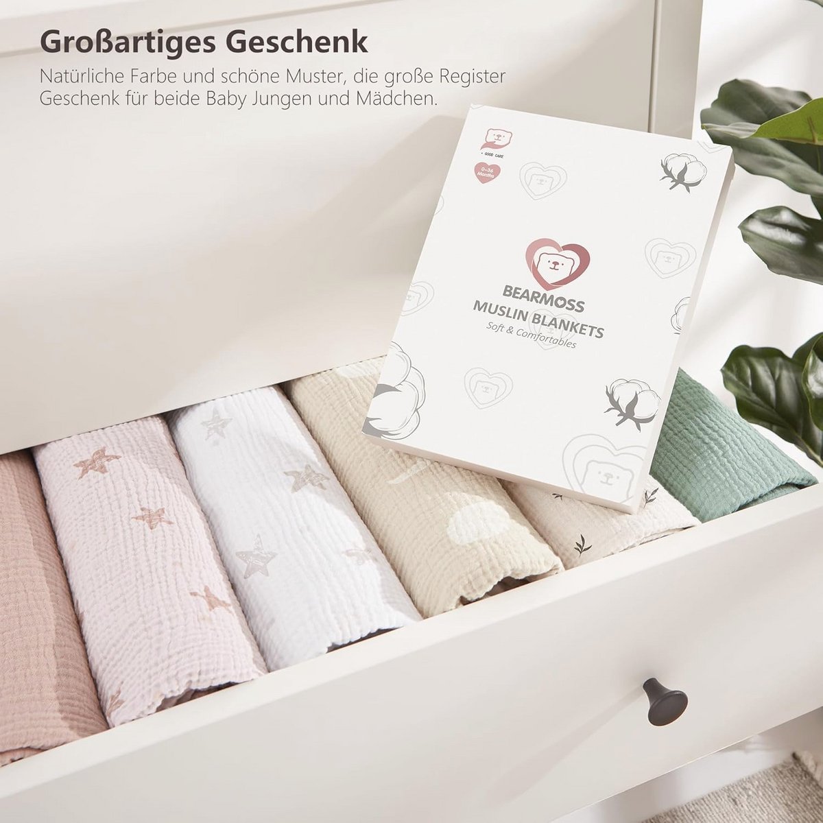 Zachte Katoenen Babydeken 70x100cm - Groene Mousseline Slaapdeken voor Pasgeborenen en Peuters
