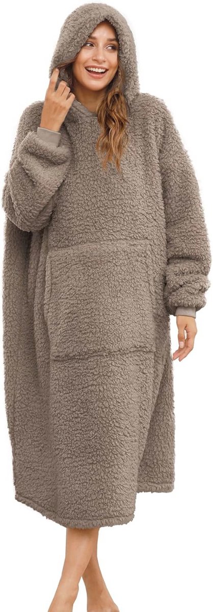 Oversized Sherpa-deken met Capuchon - Comfortabele en Warme Deken voor Dames en Heren