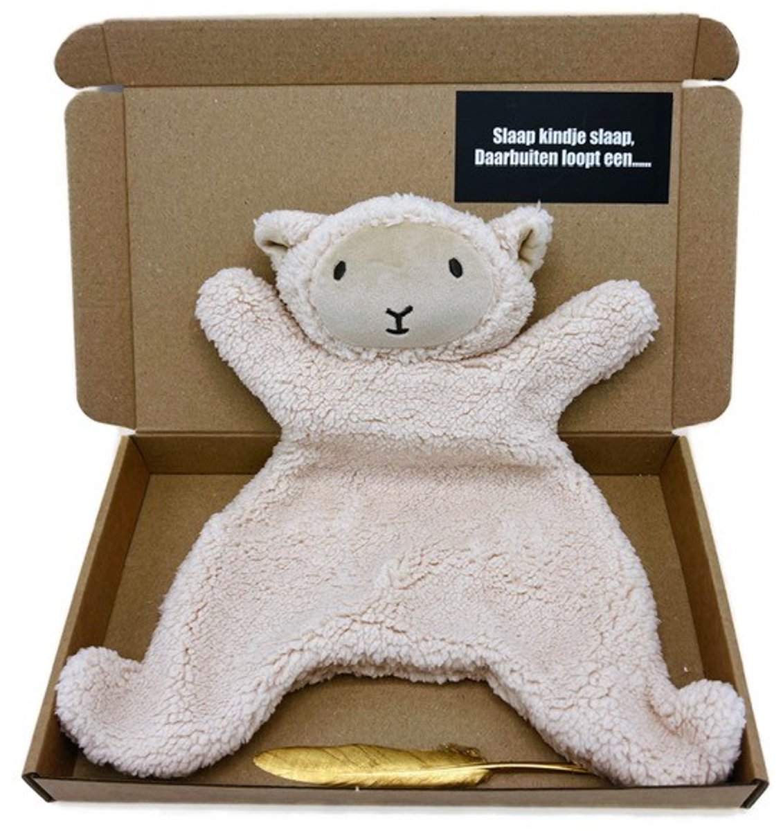 Kraamcadeau met knuffeldoek troostschaapje - knuffel - kraamcadeau of cadeau dreumes - Slaap kindje slaap - ook rechtstreeks als cadeau op te sturen