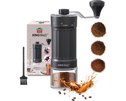 KINGHoff Handmatige Koffiemolen – Keramische Maalschijven – Traploze Maalgraad – Compact & Draagbaar – KH-2002
