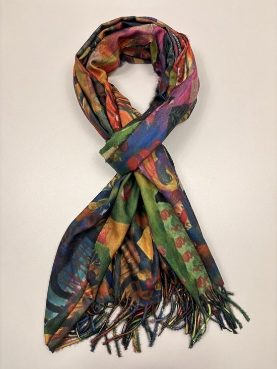 Jolie écharpe d'hiver gaie, confectionnée dans une belle matière / 50 % coton et 50 % viscose