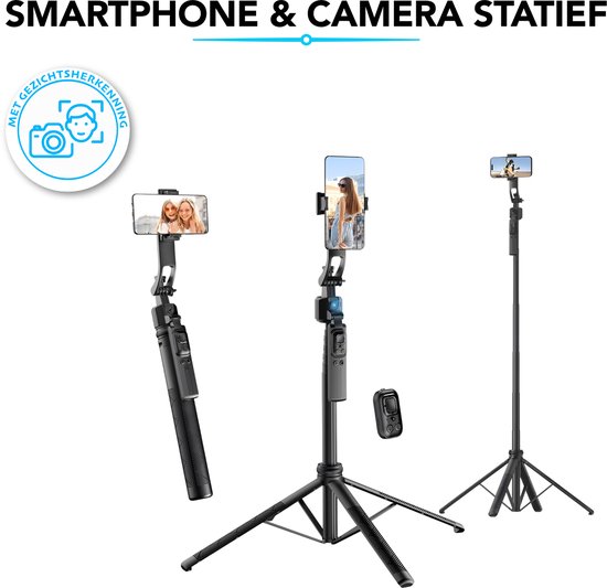 Telefoon Statief - 162cm - Selfiestick - Telefoonhouder - Camera ...
