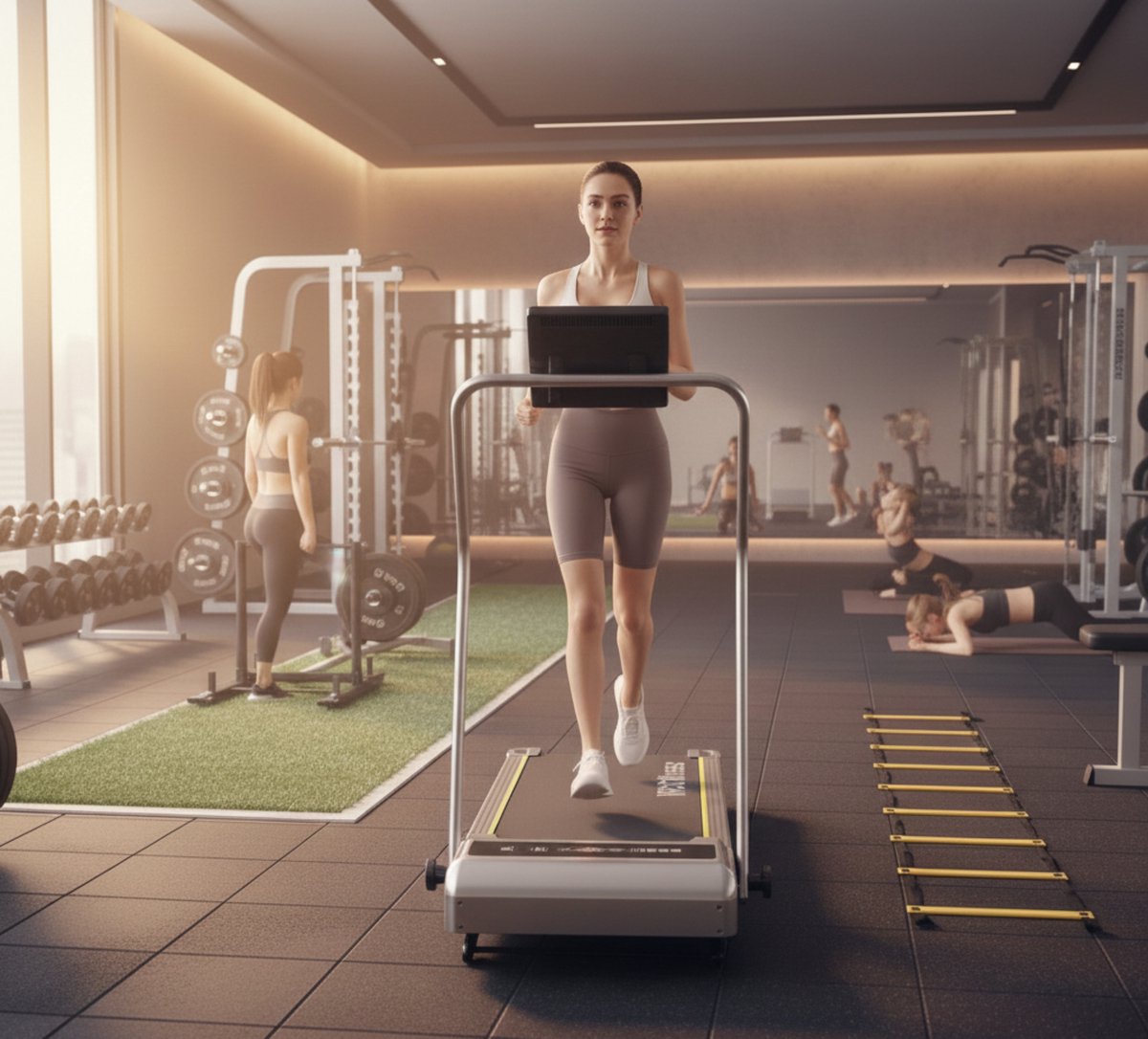 Treadmill Inklapbaar met Helling 140kg – Walkingpad met Handvat & LED-Display – Stil 0.8-8 km/u – Loopband voor Thuis & Kantoor – Met Afstandsbediening & App – 3-Traps Incline – Altameubel