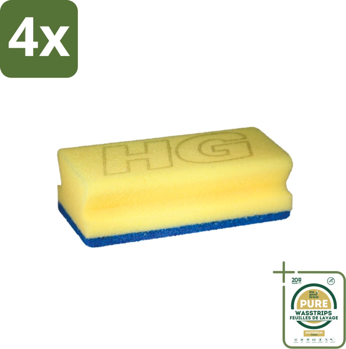 HG Sanitairspons - Voordeelverpakking - 4 stuks - Sanitair schoonmaken - Spons
