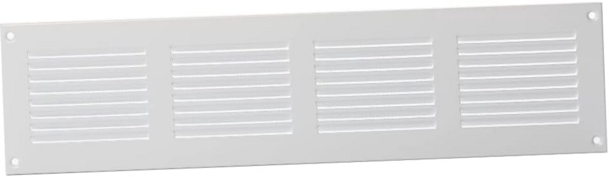 Ventilatierooster 400x100mm met Insectenhor - Staal, Wit - Ventilatie Toepassingen