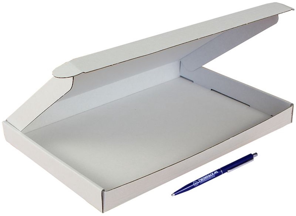 25 x Brievenbusdoos A4 315x255x26 mm wit / Kartonnen Enveloppen voor documenten / Platte dozen voor brievenbus met bovenklep / Verzenddoosje / Postdozen